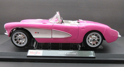 1957 Chevrolet Corvette ~ Pink~  1:18 Die Cast Car ~ Maisto