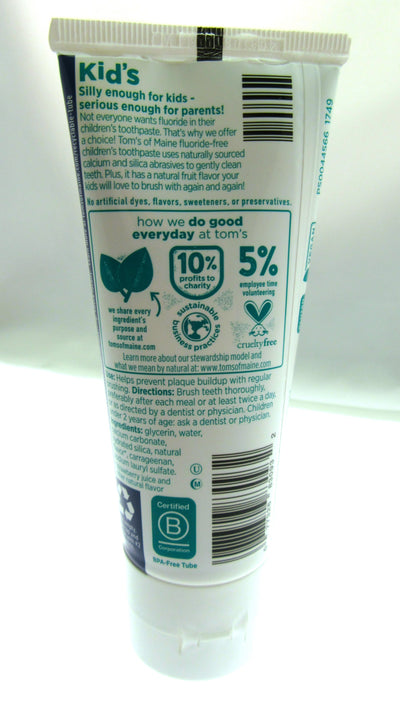 Tom's Fluoride Free Natural Childrens Toothpaste ~ Silly Strawberry ~ 4.2oz