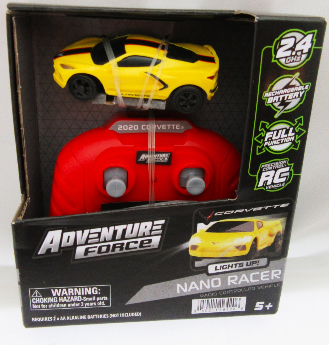 Nano Racer RC Car ~ Corvette ~ Yellow ~ Adventure Force ~ Radio Control Fun