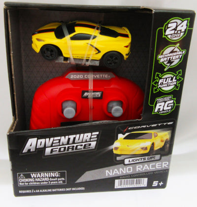 Nano Racer RC Car ~ Corvette ~ Yellow ~ Adventure Force ~ Radio Control Fun