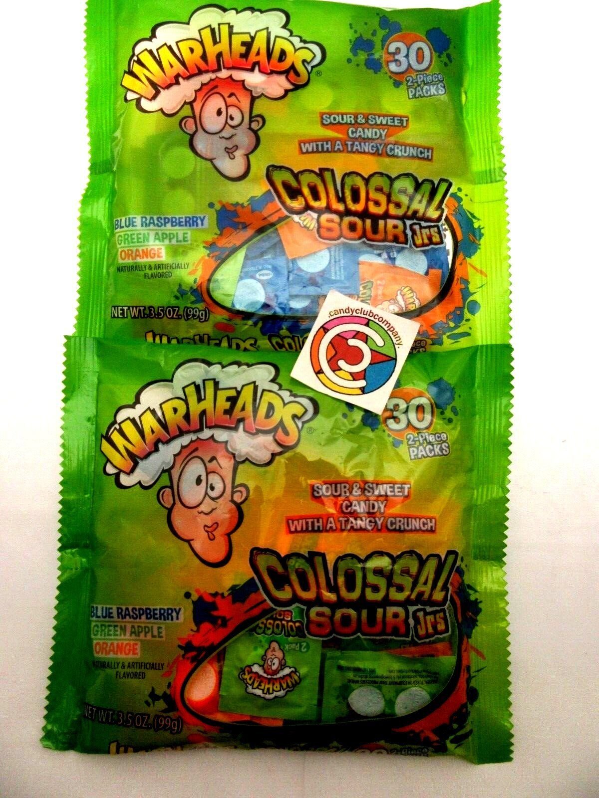 Warheads Colossal Sour Jrs 3.5oz Bag Lot of 2 candy