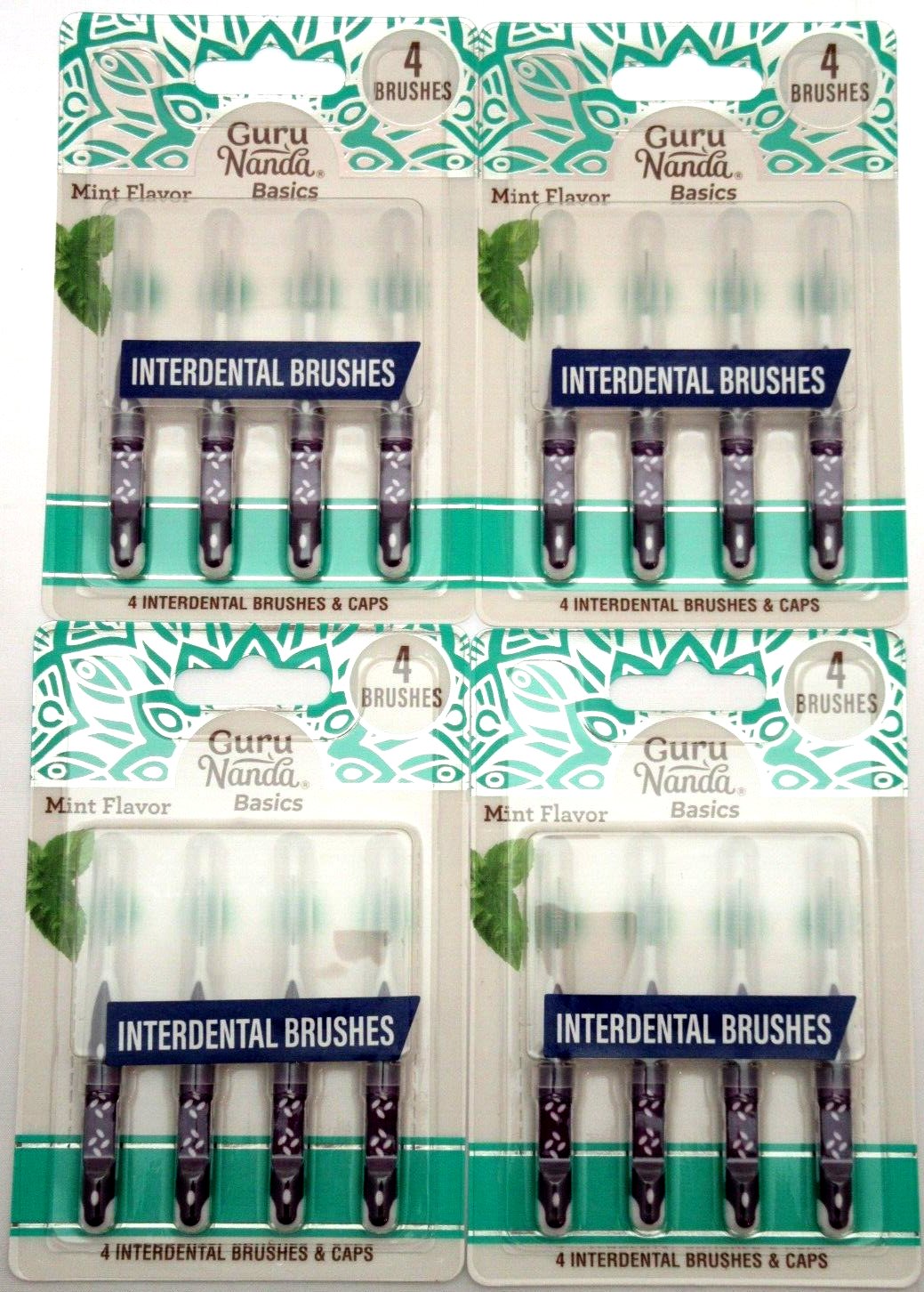 Interdental Brushes & Caps Bendable Dental Teeth Braces Comfort Grip 4 packs