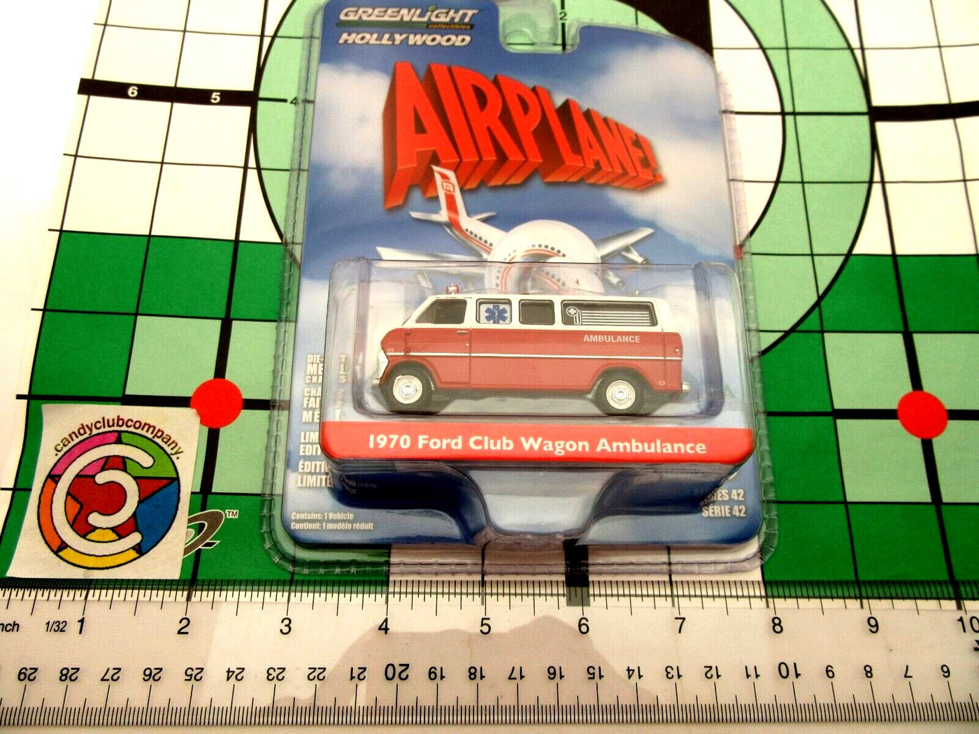 Airplane ~ 1970 Ford Club Wagon Ambulance ~ Greenlight Collectables ~ Die Cast