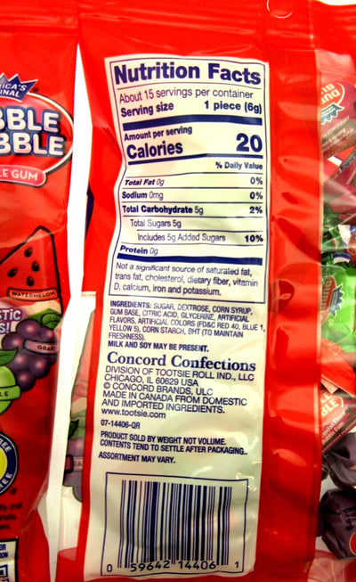 Dubble Bubble ~ 3 Flavor Fruit Mix Double Bubble Gum Chewing ~ two 3.3oz bags