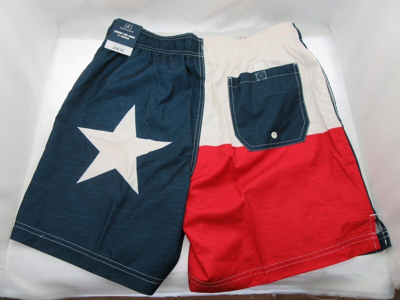 Texas State Flag Swim Trunks 32-34 ~ Medium ~ Patriotic Shorts Lone Star