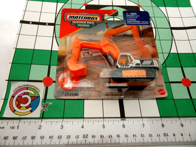 MBX Excavator ~ Orange & White ~ 1:64 Scale ~ Matchbox