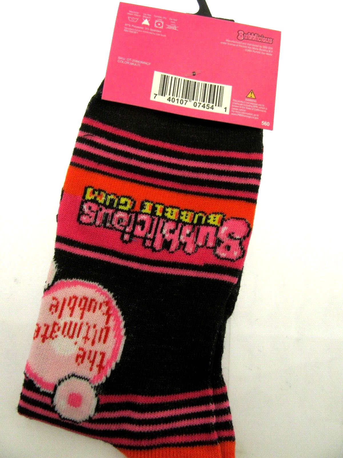 One Pair of Bubblicious Crew Socks for Men Shoe Sizes 6 - 12