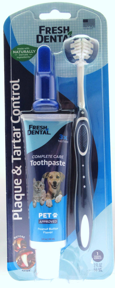 Fresh Dental Oral Care Dental Kit Dog Tooth Brush Pet Canine Odor Breath BFR