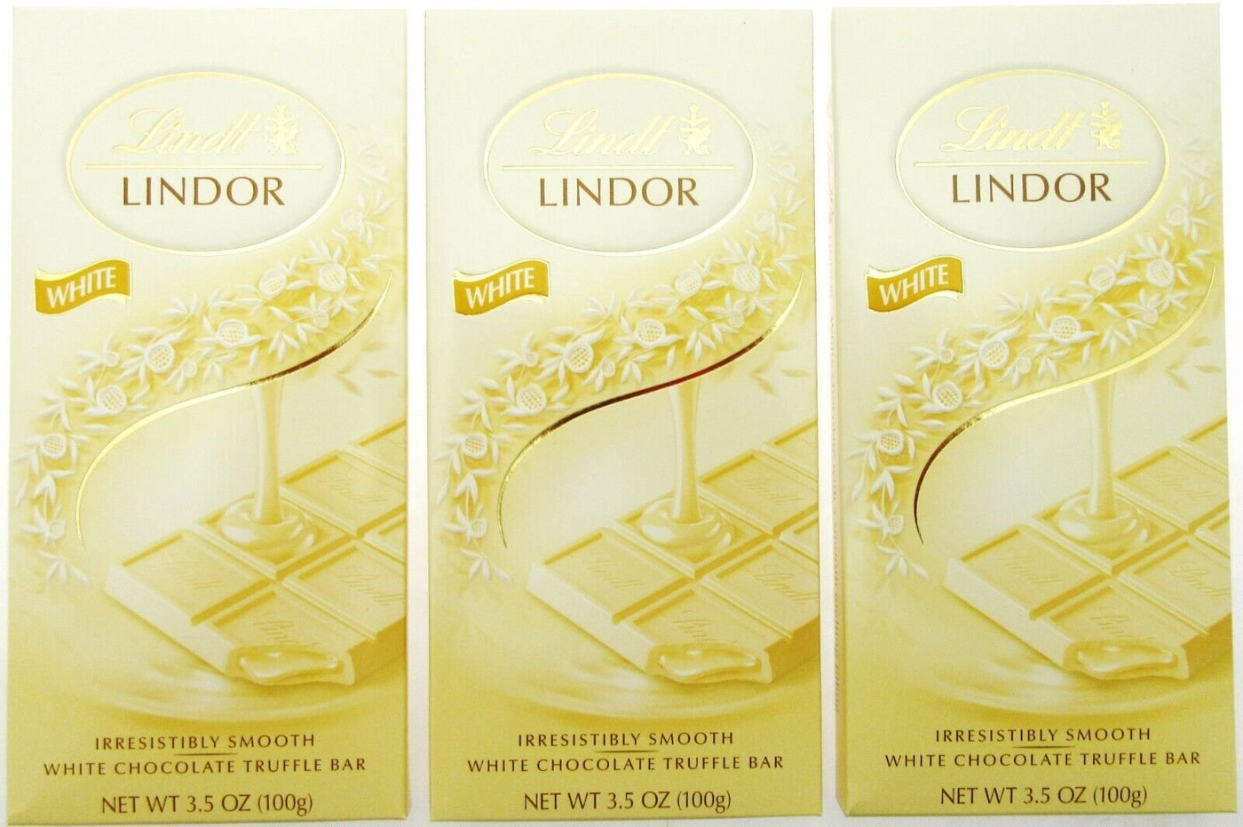 Lindt White Chocolate Truffle Bar 3.5 ounce  (100g) ~ Lot of 3