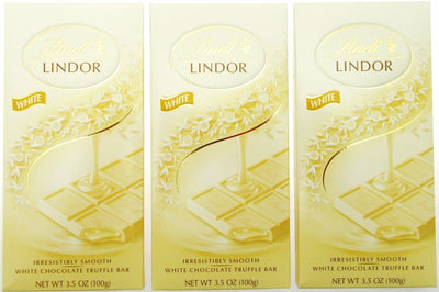 Lindt White Chocolate Truffle Bar 3.5 ounce  (100g) ~ Lot of 3