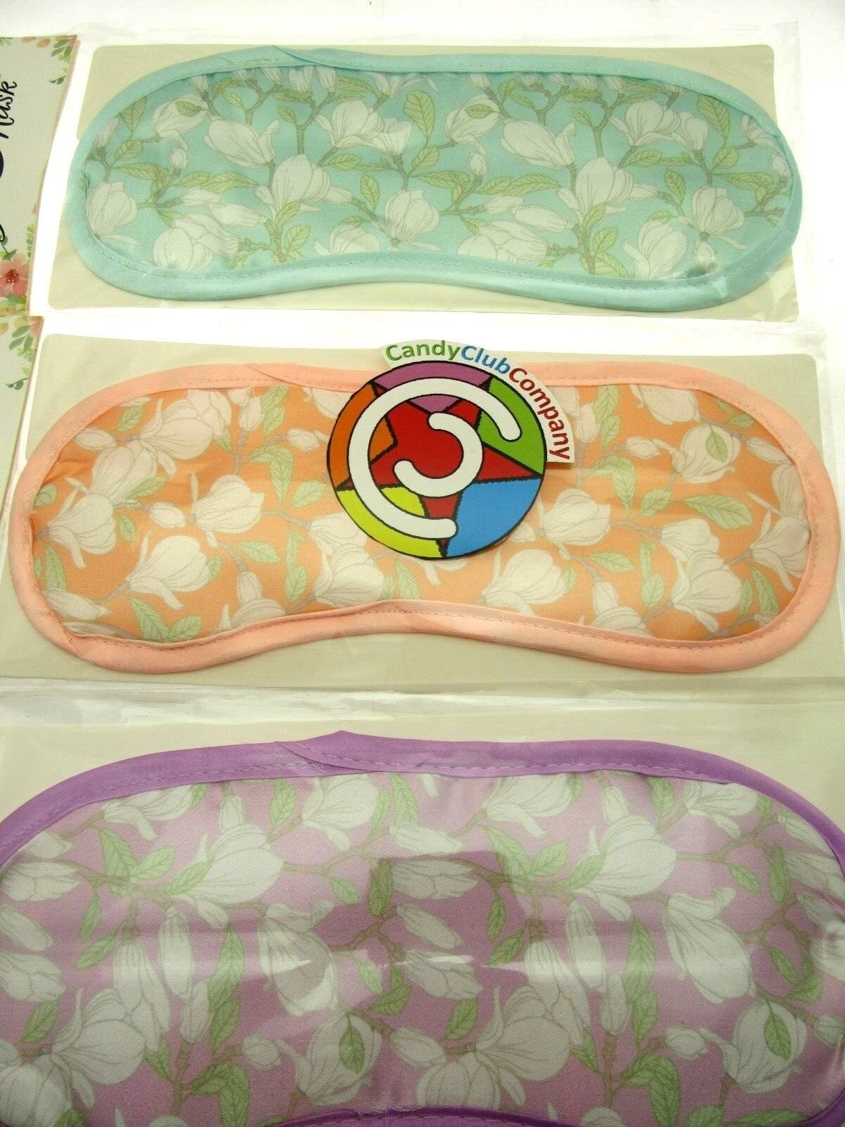 Pink, Purple & Teal Floral Eye Masks For Rest, Sleep, Meditation White Flowers