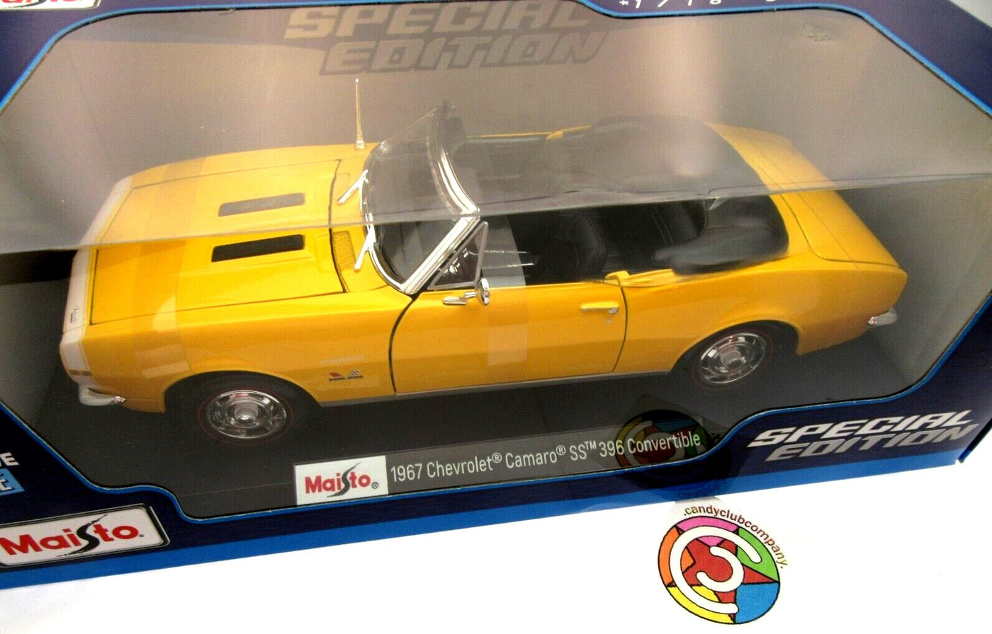 1967 Chevy Camaro Convertible Yellow 1:18 Metal Die Cast ~ Maisto