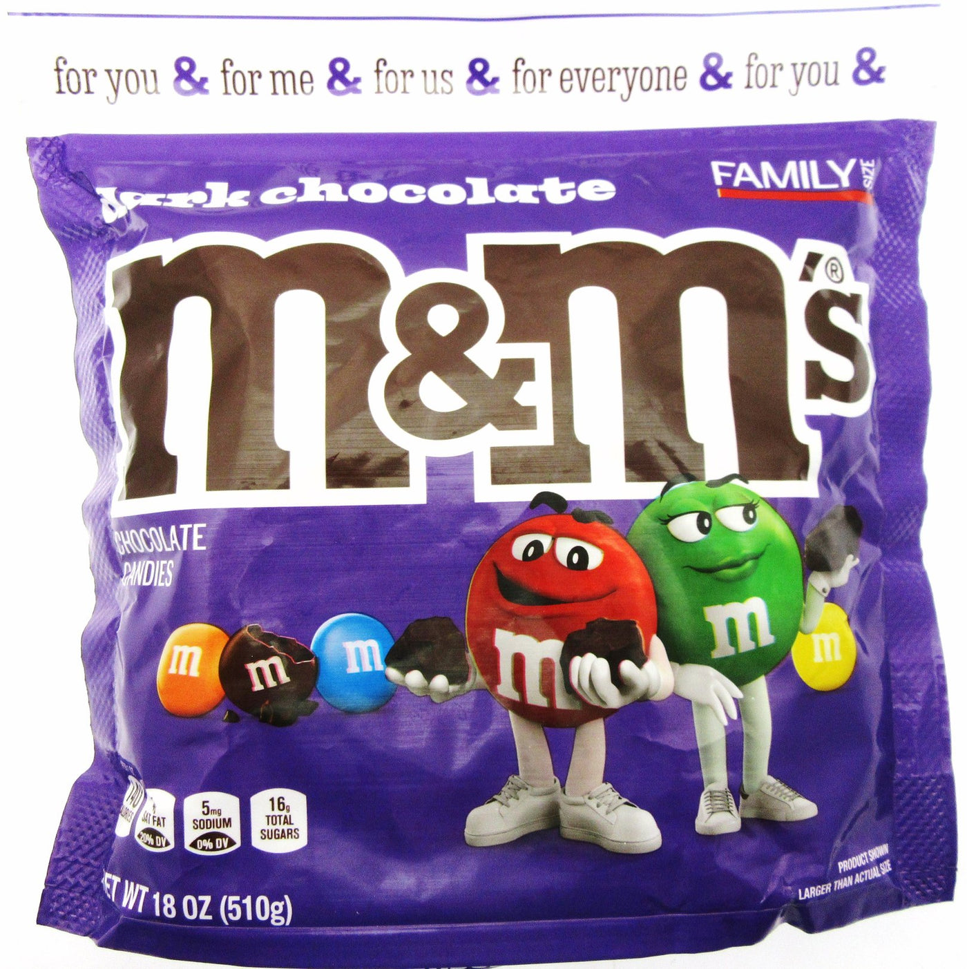 M&M's ~ Dark Chocolate ~ m and m ~ Candy ~ 18oz Family Size Bag