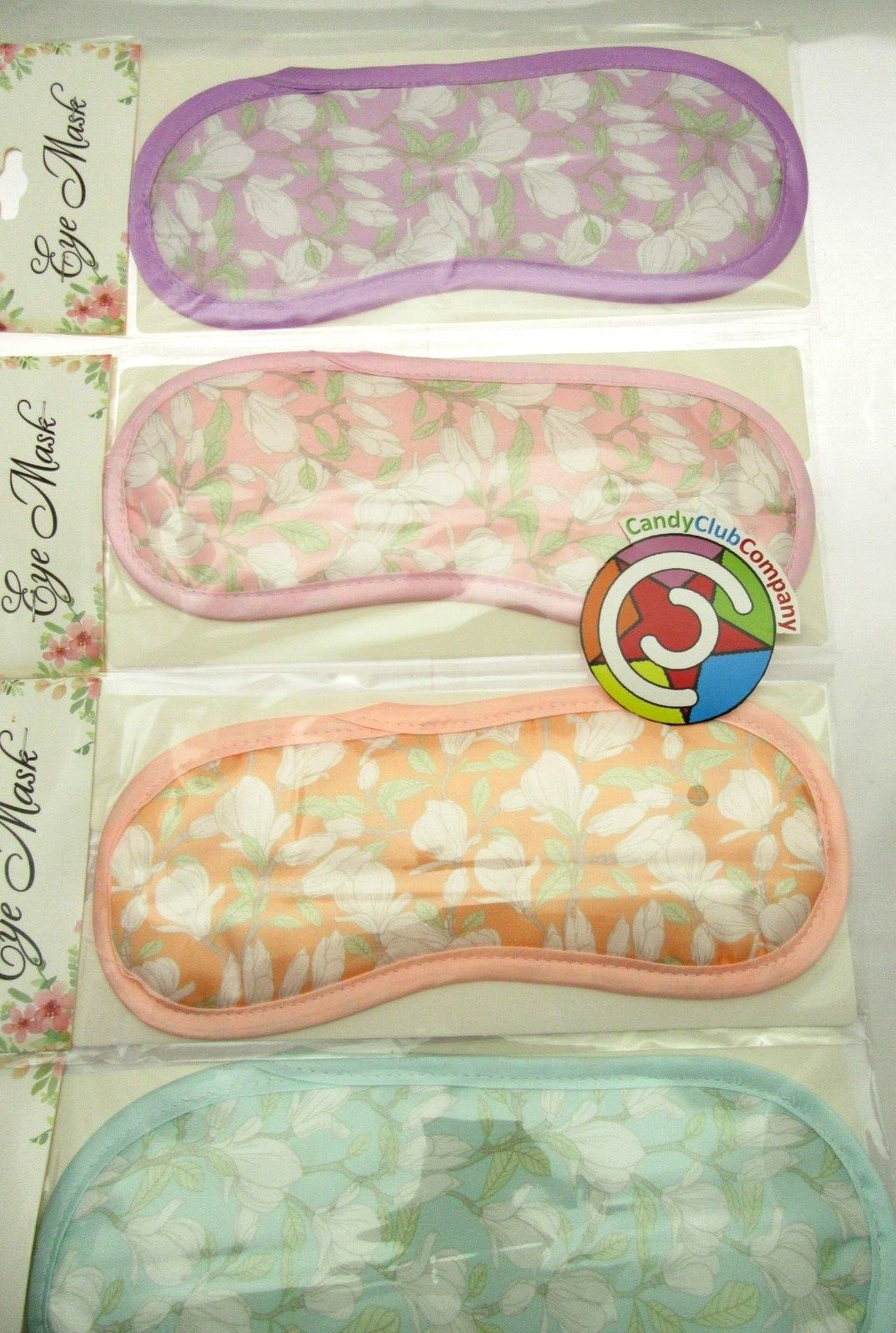 Pink Peach Purple & Teal Floral Eye Masks -Rest, Sleep, Meditation White Flowers