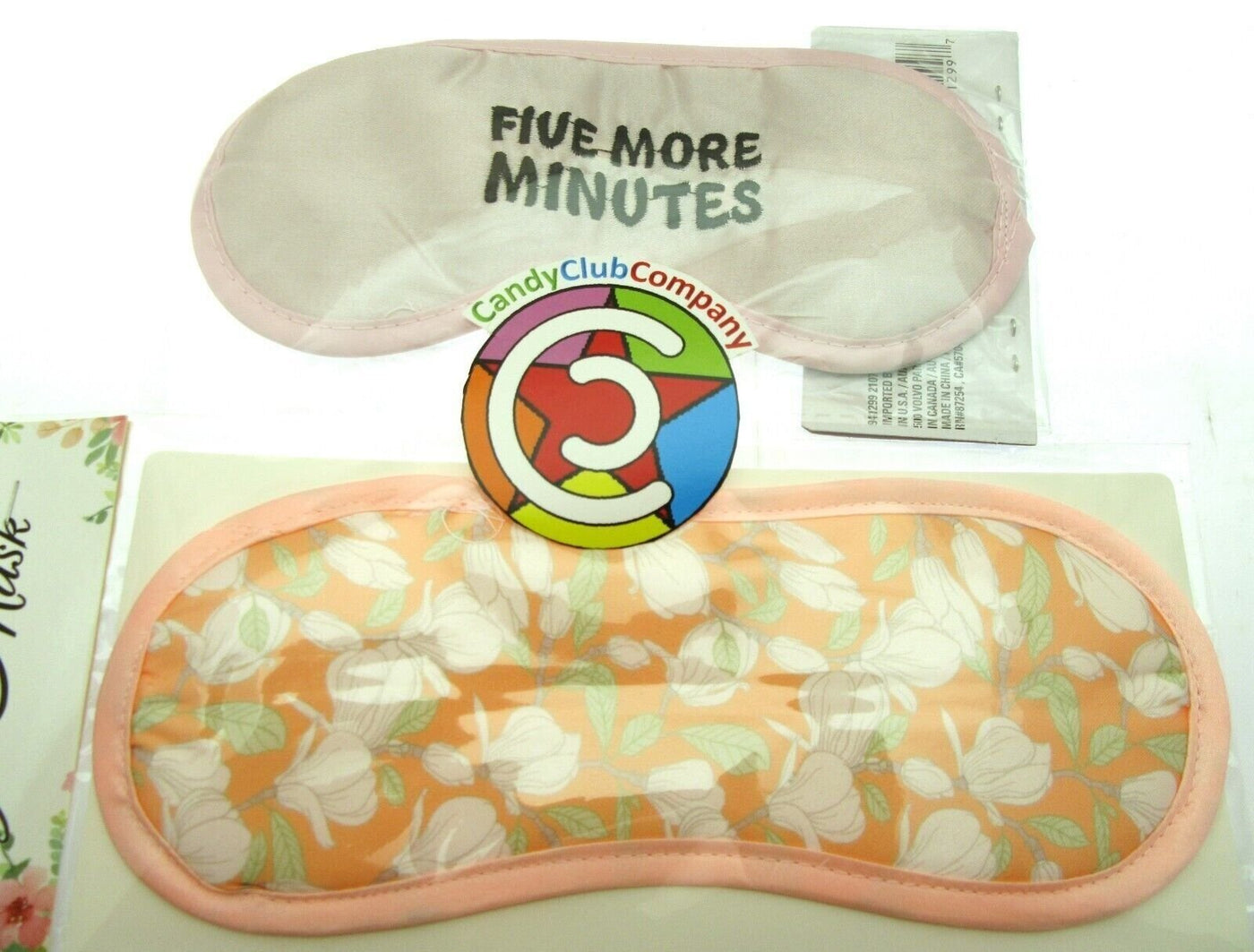 Peach Floral & Five More Minutes Eye Masks For Rest, Sleep, Meditation