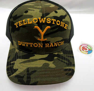 Yellowstone Dutton Ranch Cap Headwear Vented Hat ~ Camouflage Head ~ One Size