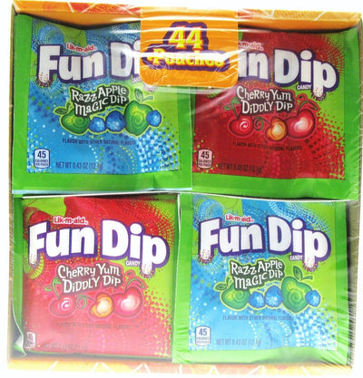 Fun Dip ~ Razz Apple Magic Dip and Cherry Yum Diddly Dip ~ 44 Pouches