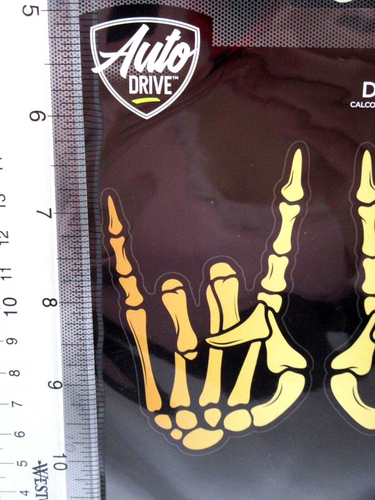 Auto Decal ~ For Cars or Trucks ~ Gold Skeleton Hands