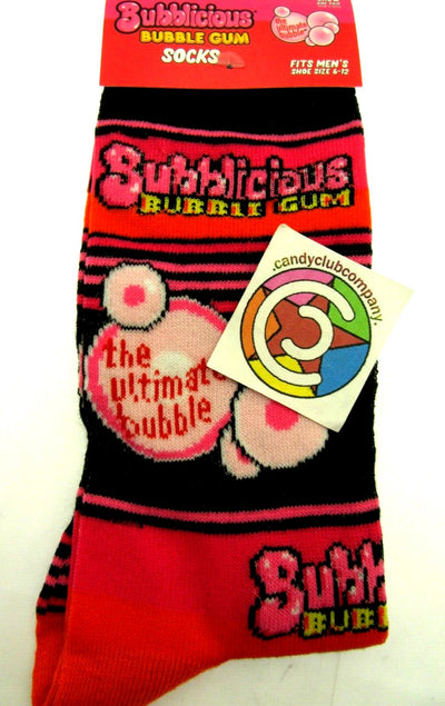 One Pair of Bubblicious Crew Socks for Men Shoe Sizes 6 - 12