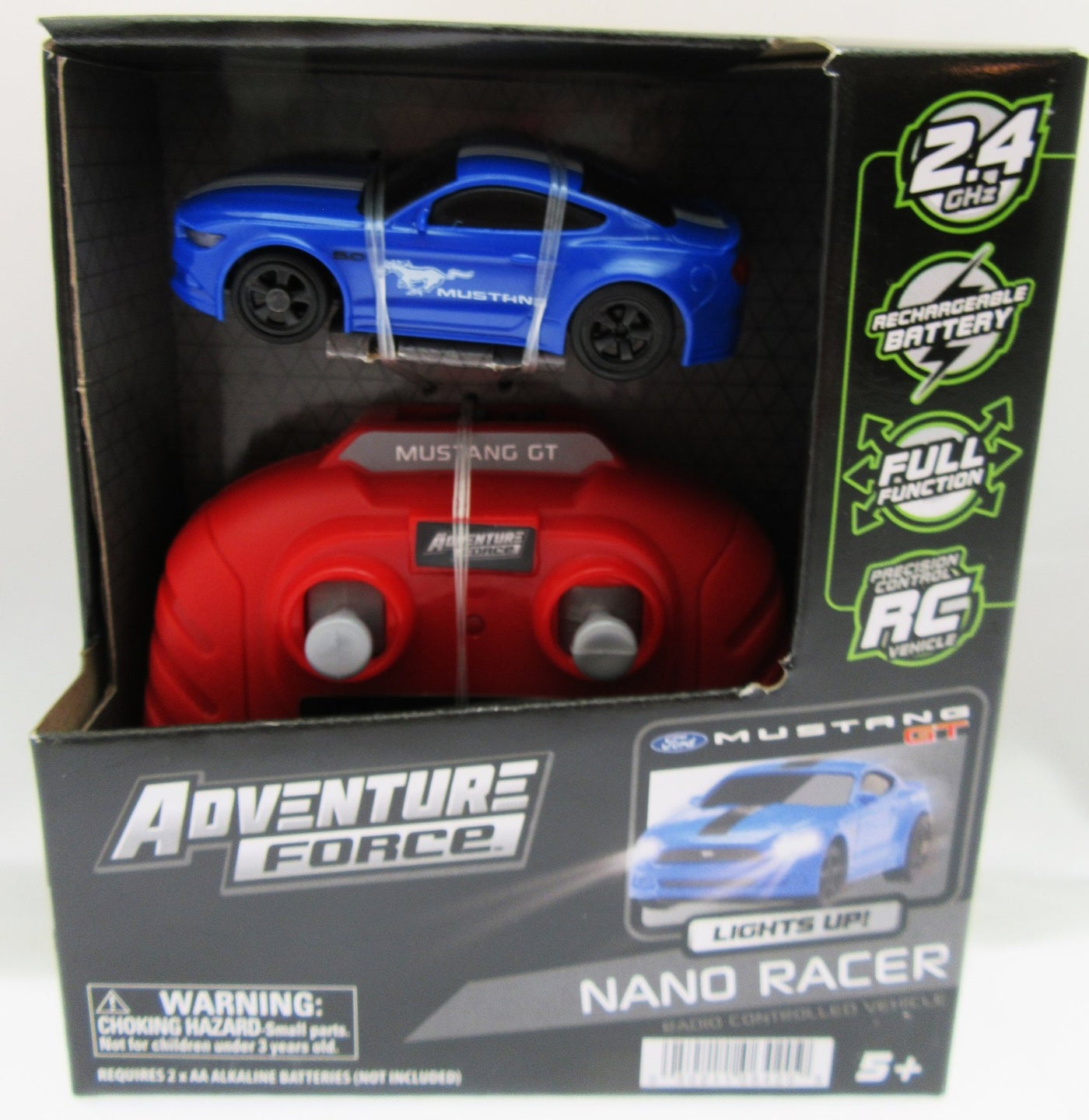 Nano Racer RC Car ~ Mustang ~ Blue ~ Adventure Force ~ Radio Control Fun