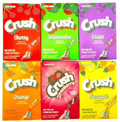 Six Flavor Crush ~ Packets ~ Sugar Free ~ Powdered Drink Mixes