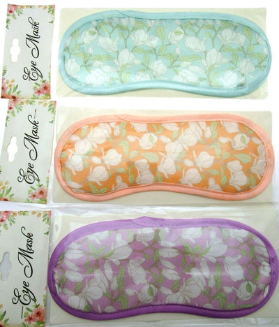 Pink, Purple & Teal Floral Eye Masks For Rest, Sleep, Meditation White Flowers