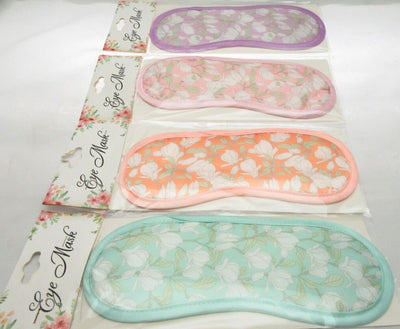 Pink Peach Purple & Teal Floral Eye Masks -Rest, Sleep, Meditation White Flowers