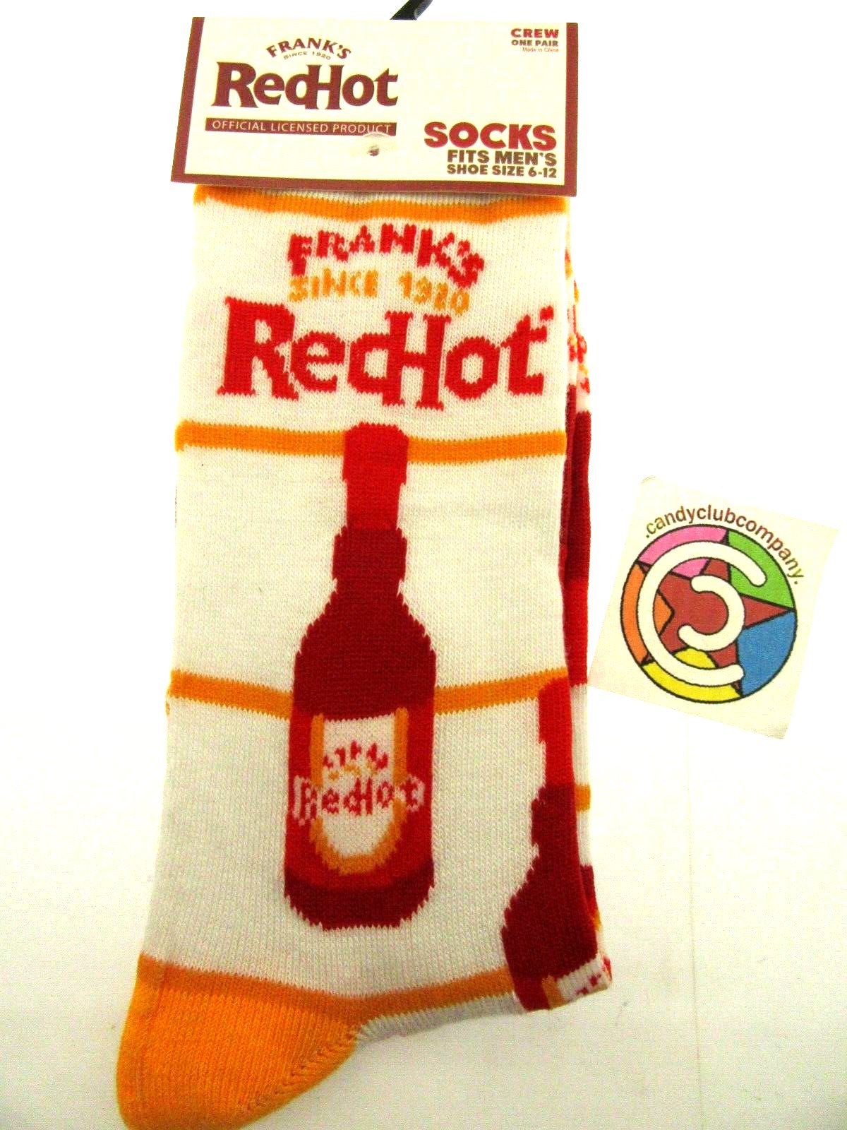 One Pair of Frank's Redhot Crew Socks for Men Shoe Sizes 6 - 12