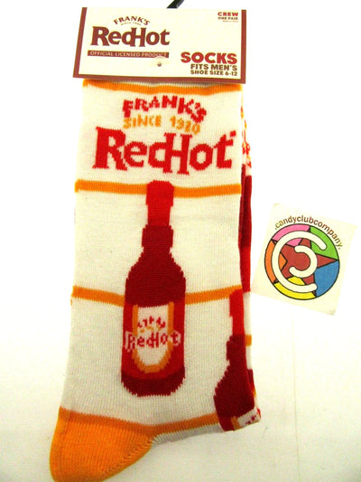 One Pair of Frank's Redhot Crew Socks for Men Shoe Sizes 6 - 12