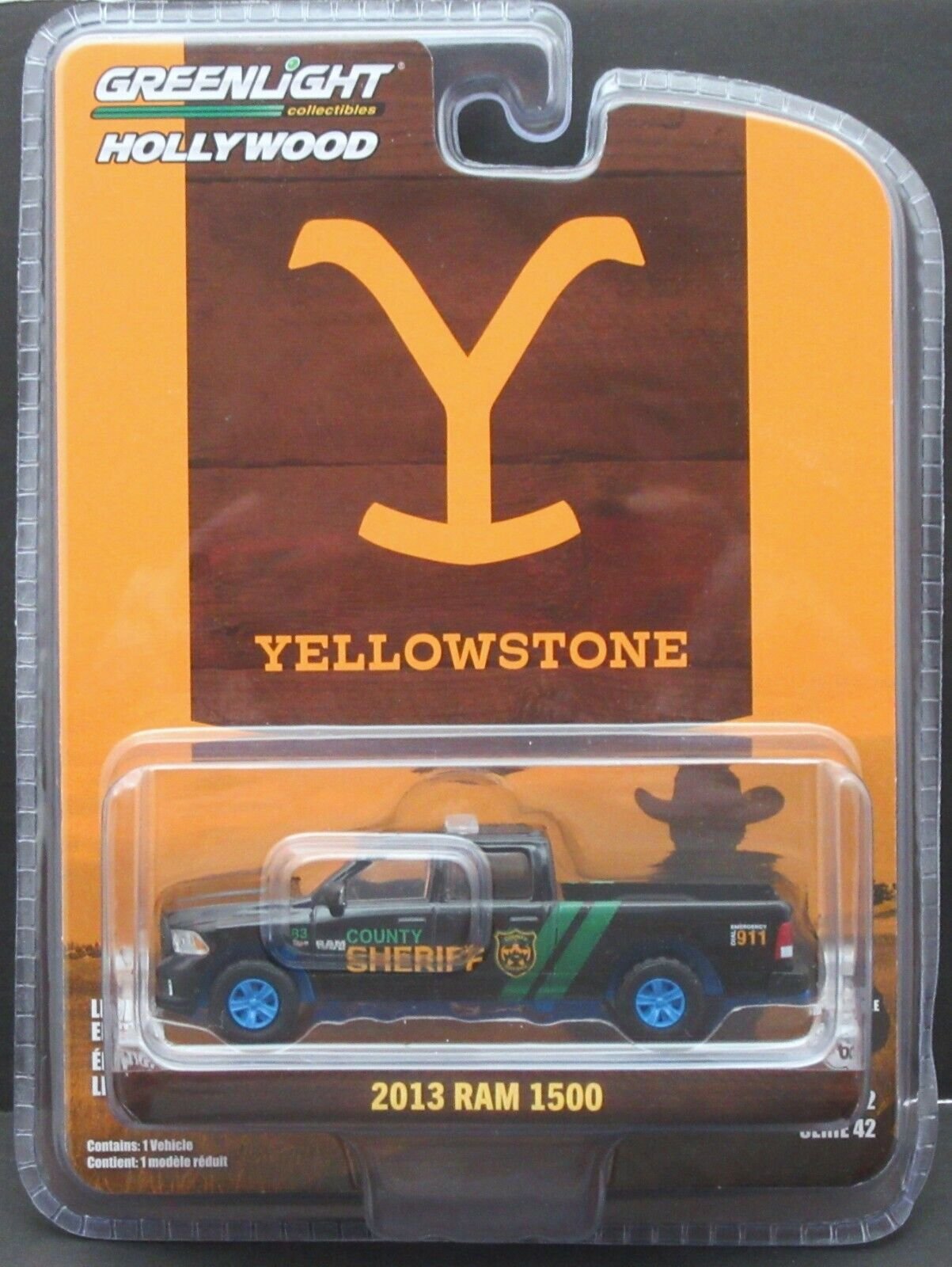 Greenlight (Rare Blue Paint) Yellowstone Sheriff 2013 Ram 1500 Die Cast