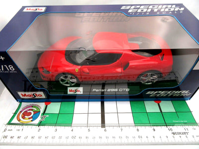 Ferrari 296 GTB ~ Red ~ 1:18 Metal Die Cast Car ~ Maisto