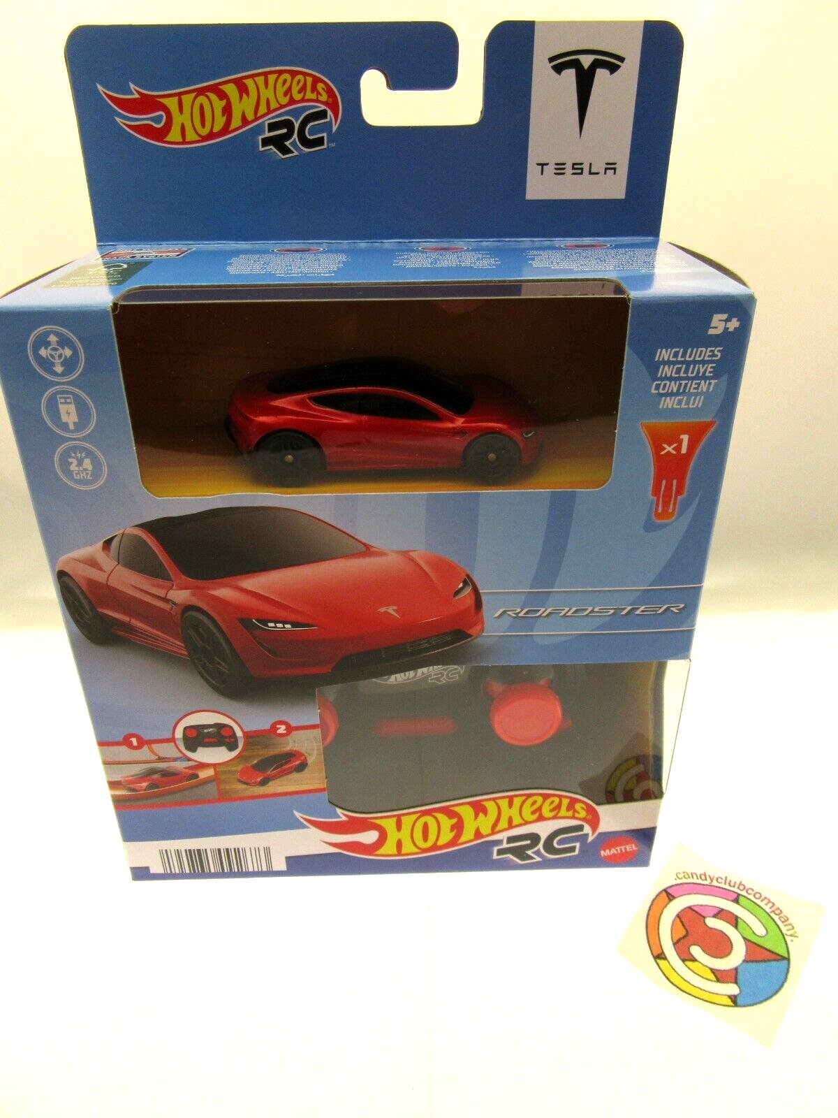 Nano Racer RC Car Tesla Roadster Red Hotwheels Radio Control Fun