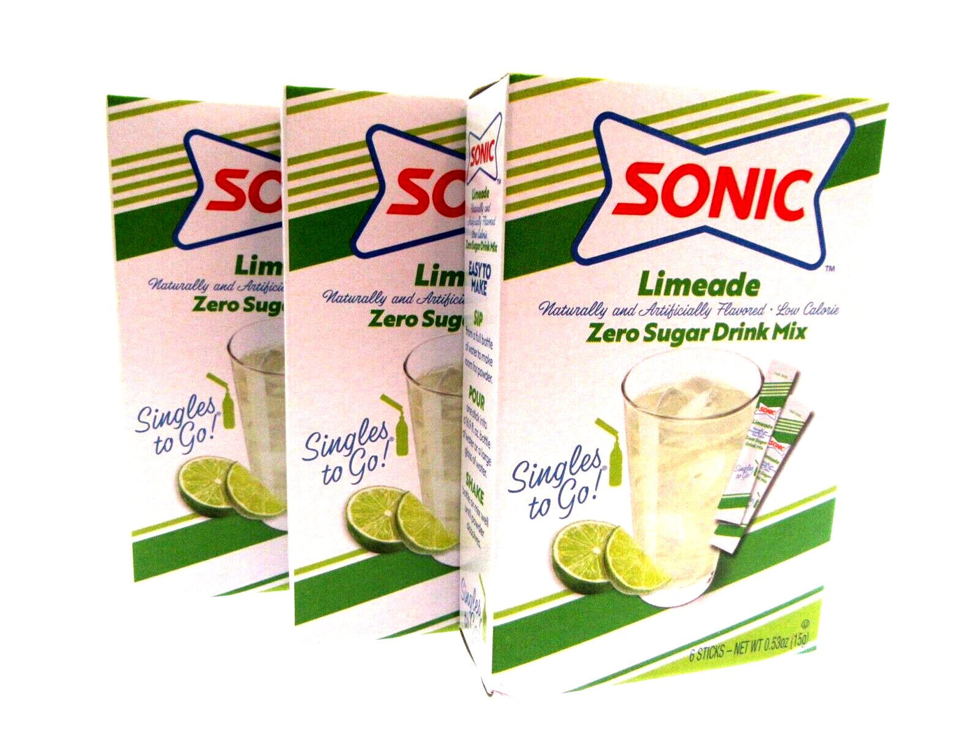 Sonic Limeade ~ Packets ~ Zero Sugar Free ~ Drink Mix ~ Lot of 3