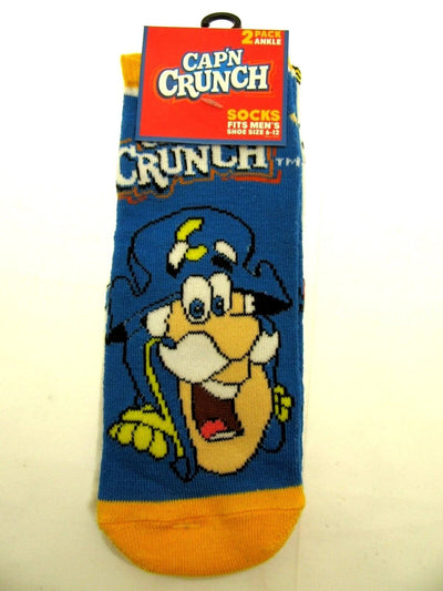 Two Pairs of Cap'N Crunch Ankle Socks Captain for Men Shoe Sizes 6 - 12