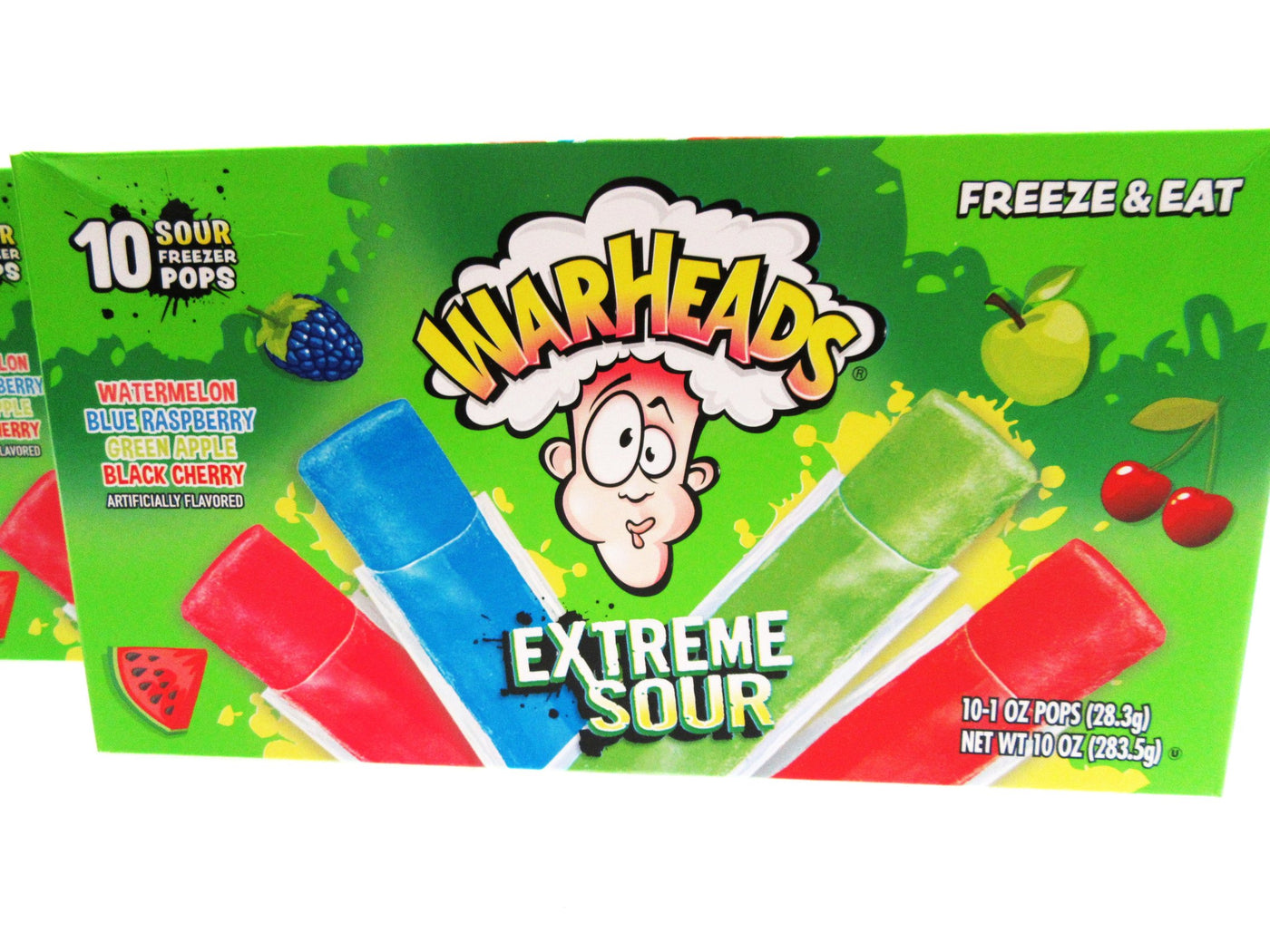 WARHEADS Extreme Sour Freezer Pops 10 freeze pops ~ Lot of 3