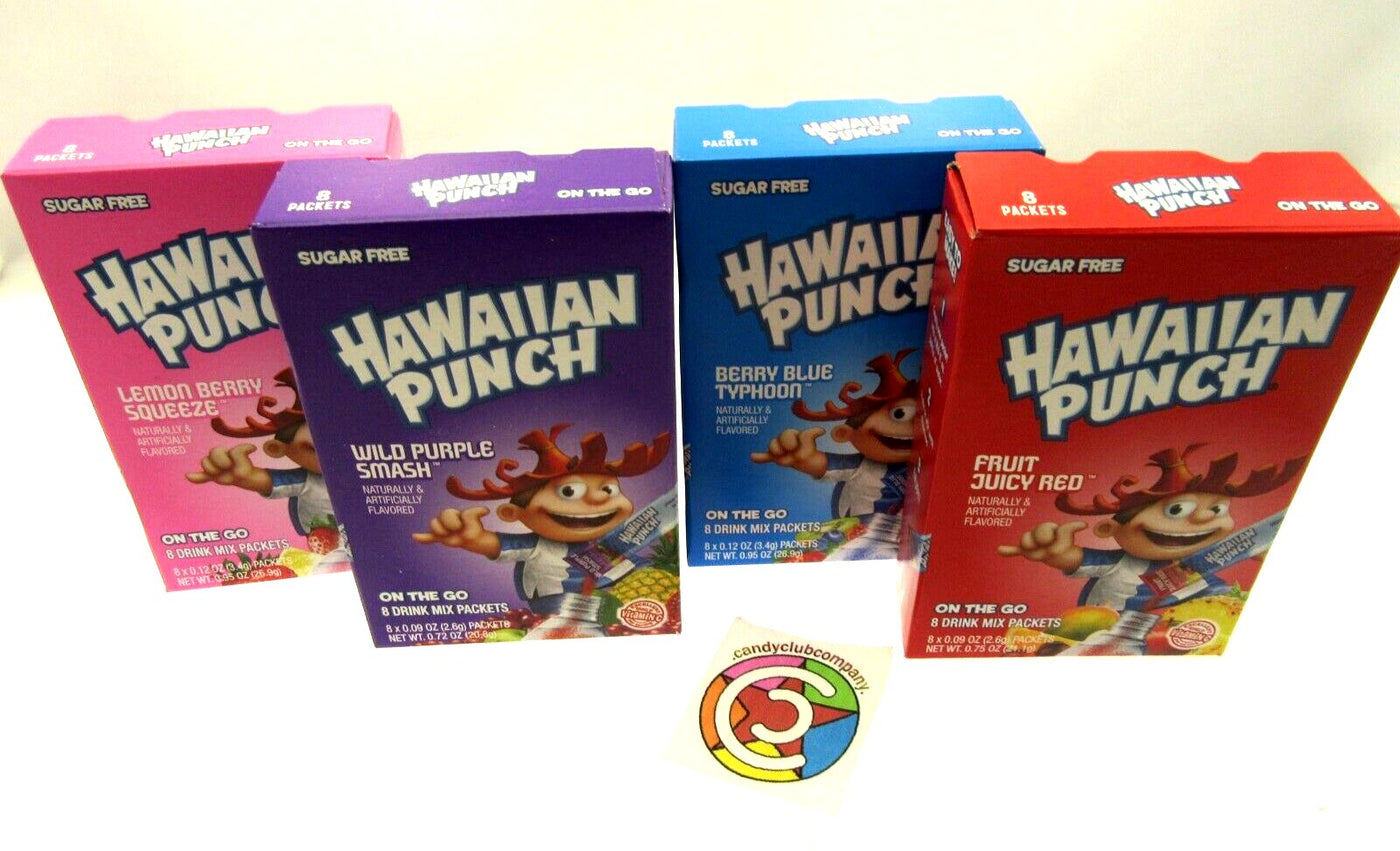 Hawaiian Punch 4 Box Variety ~ Sugar Free ~ Drink Mix ~ Lot of 4