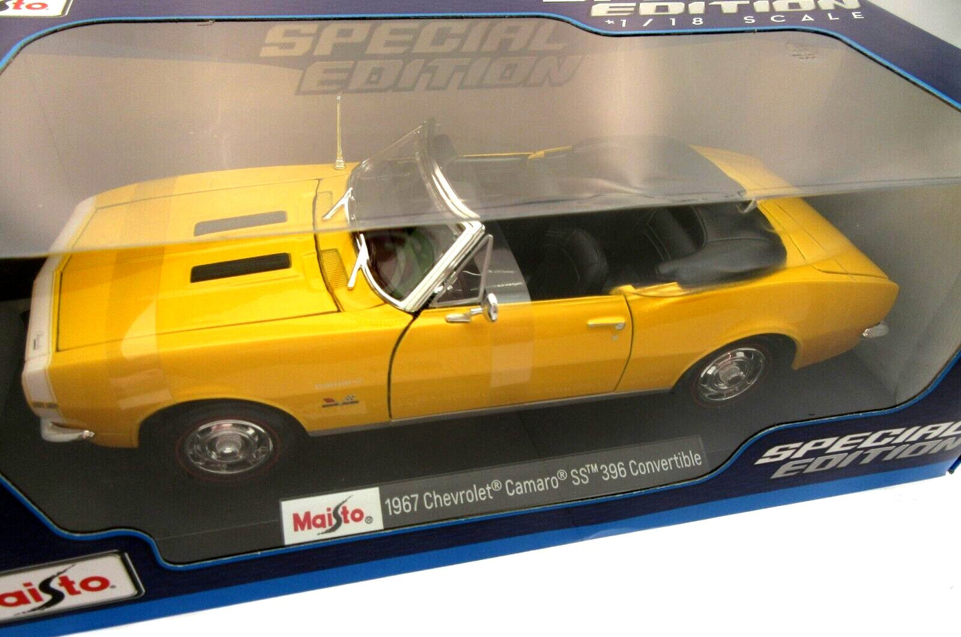 1967 Chevy Camaro Convertible Yellow 1:18 Metal Die Cast ~ Maisto