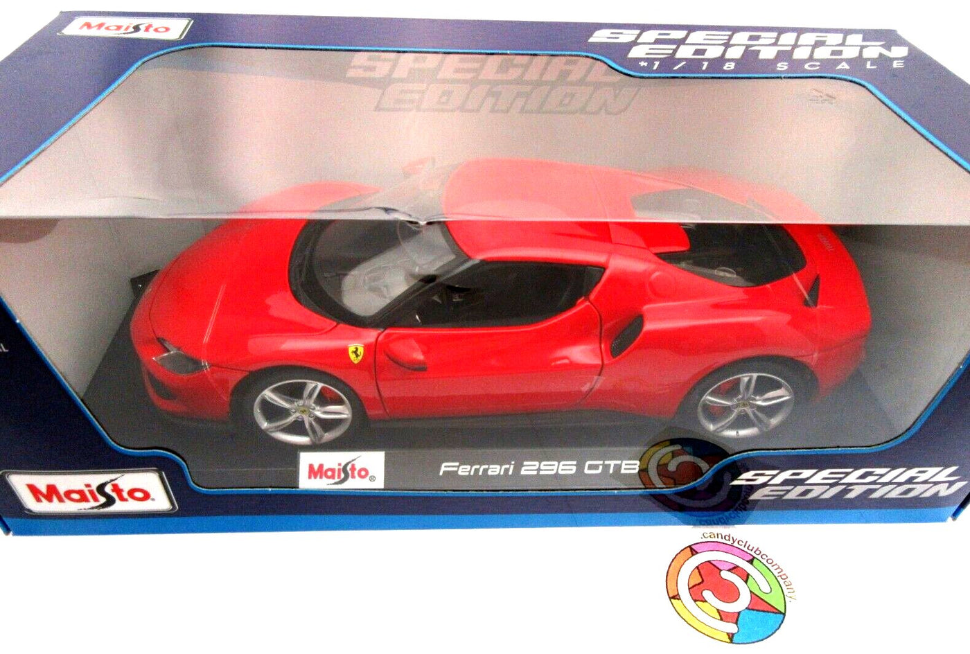 Ferrari 296 GTB ~ Red ~ 1:18 Metal Die Cast Car ~ Maisto