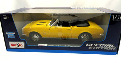 1967 Chevy Camaro Convertible Yellow 1:18 Metal Die Cast ~ Maisto