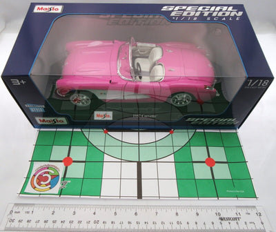 1957 Chevrolet Corvette ~ Pink~  1:18 Die Cast Car ~ Maisto