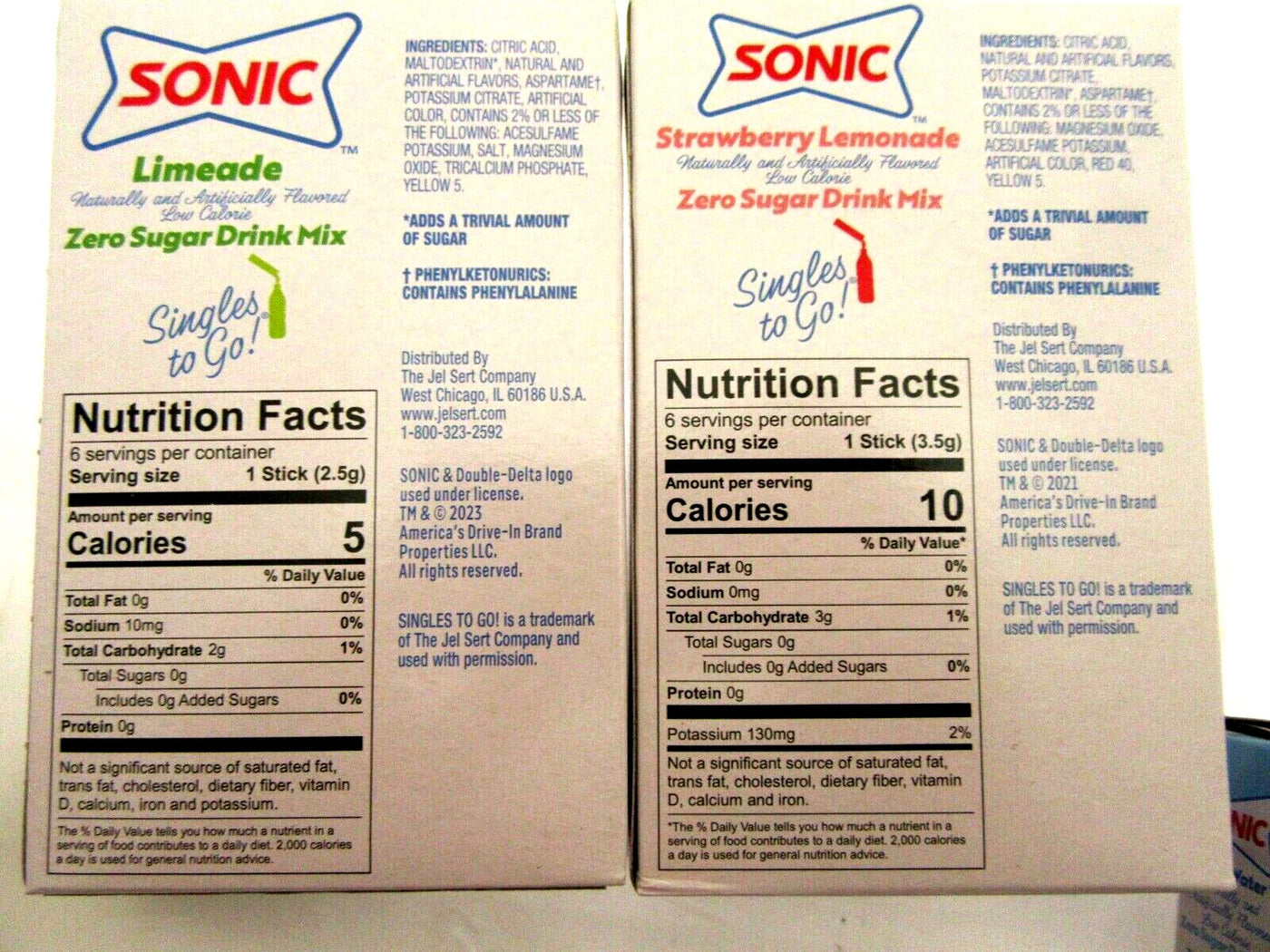 Sonic Variety ~ Packets ~ Zero Sugar Free ~ Drink Mix ~ Lot of 4