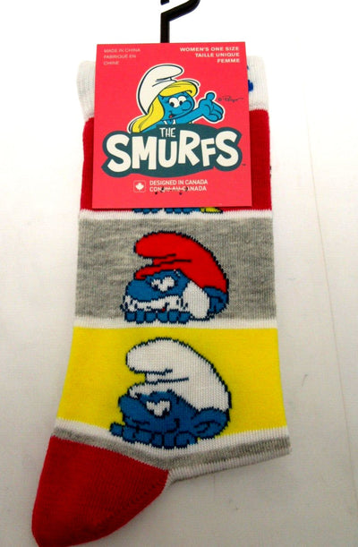 One Pair of The Smurfs Crew Socks for Men Shoe Sizes 6 - 12