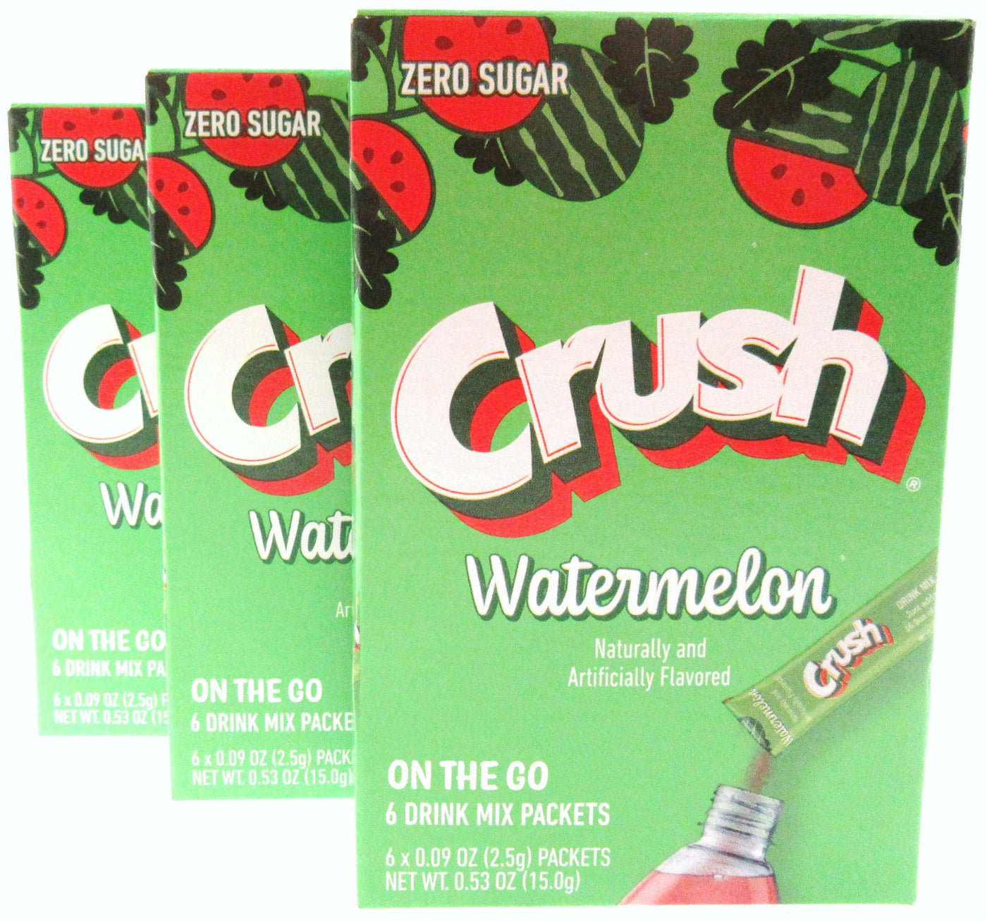 Watermelon Crush ~ Packets ~ Sugar Free ~ Drink Mix ~ Lot of 3