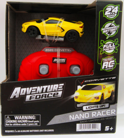 Nano Racer RC Car ~ Corvette ~ Yellow ~ Adventure Force ~ Radio Control Fun