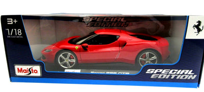 Ferrari 296 GTB ~ Red ~ 1:18 Metal Die Cast Car ~ Maisto