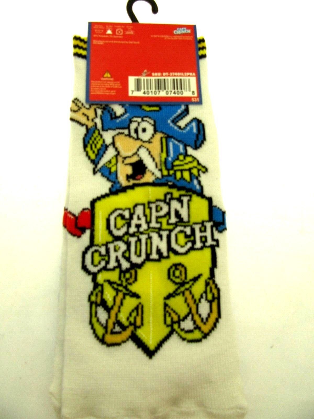 Two Pairs of Cap'N Crunch Ankle Socks Captain for Men Shoe Sizes 6 - 12