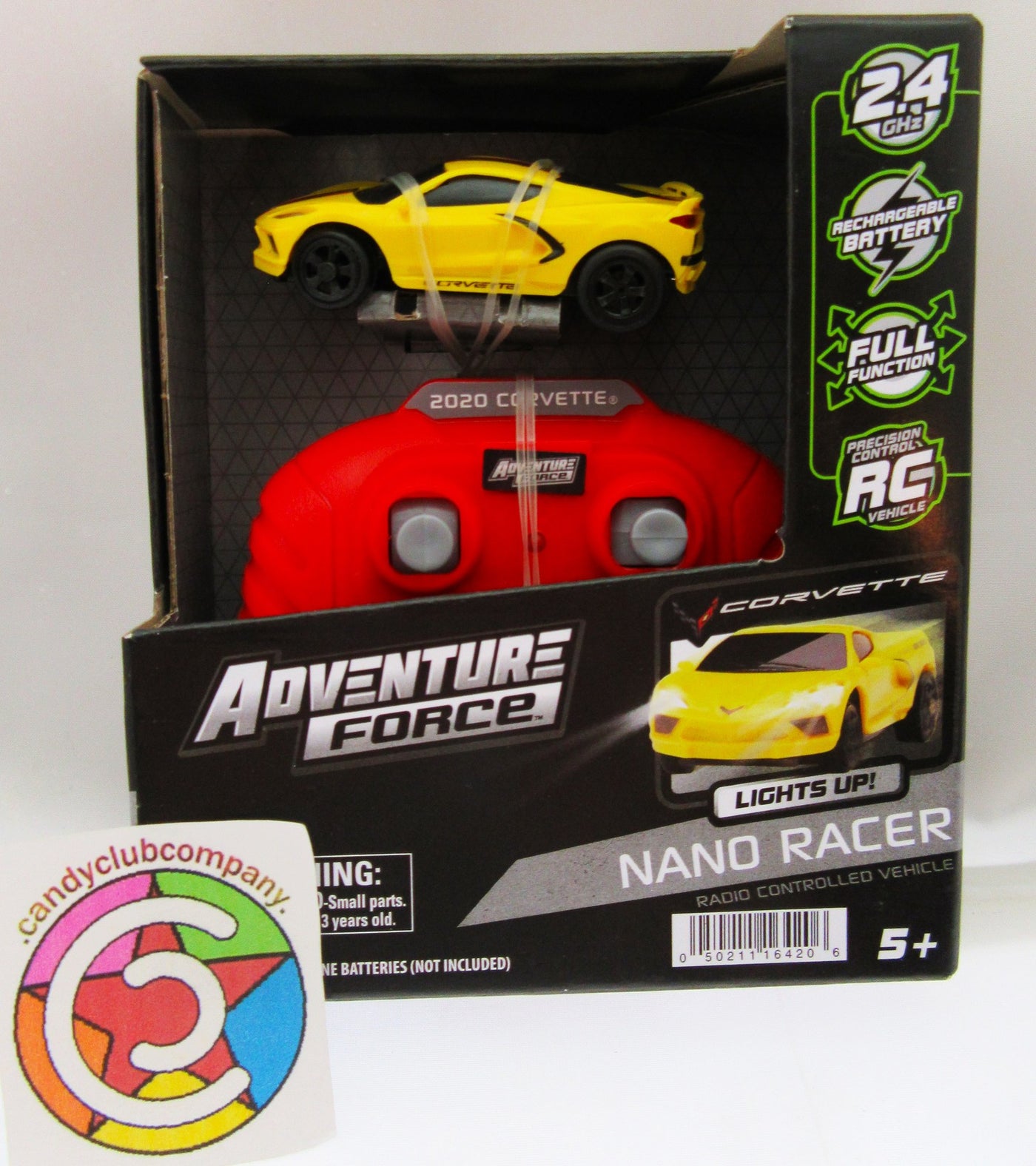 Nano Racer RC Car ~ Corvette ~ Yellow ~ Adventure Force ~ Radio Control Fun