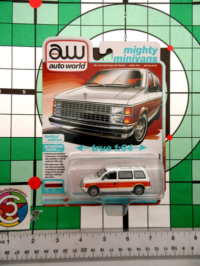 1985 Dodge Caravan~ White ~ Diecast Car ~ 1:64 ~ auto world