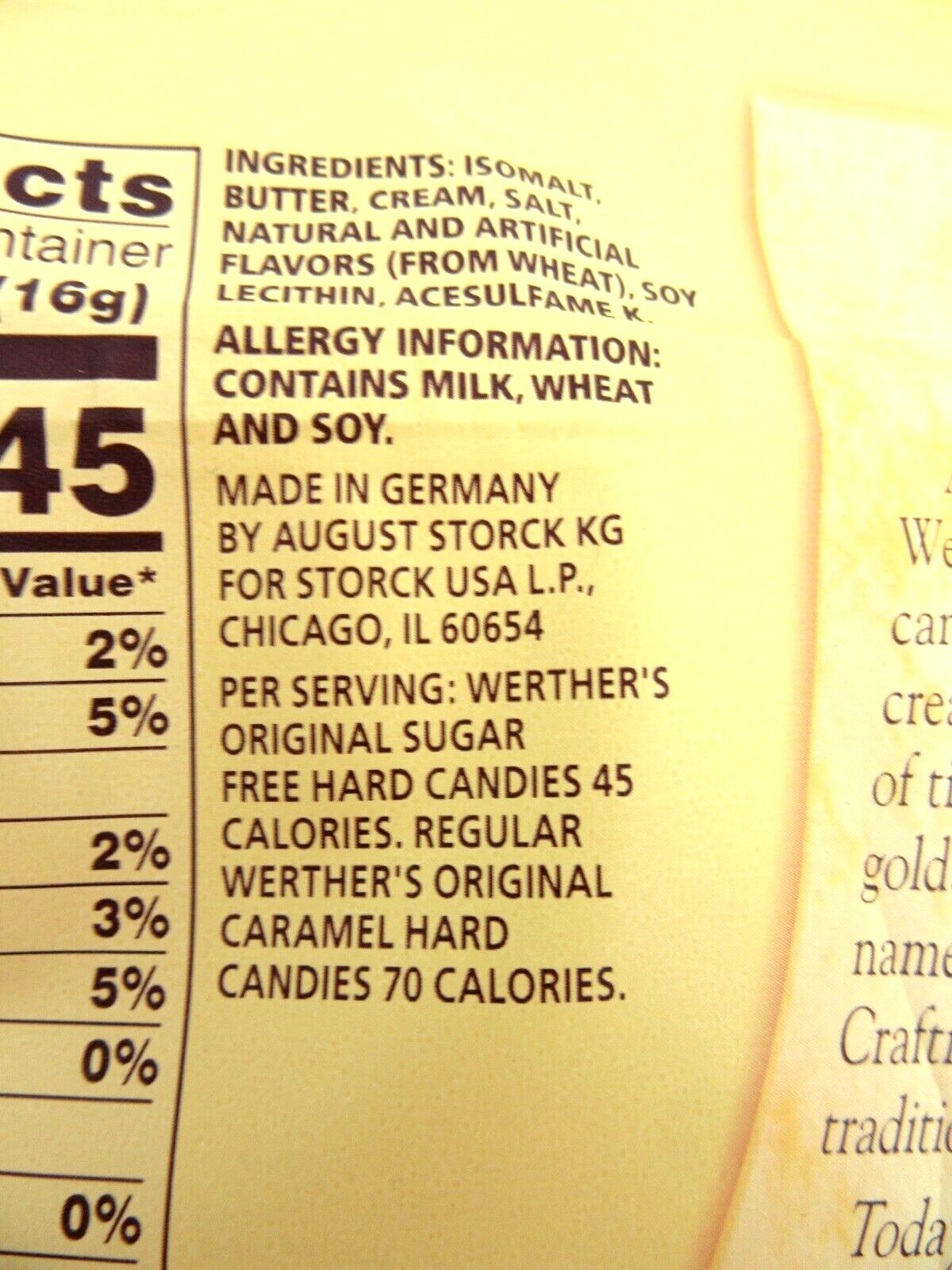 Werther's Sugar Free Original 7.70oz bag Hard Candy Candies Caramels Sweets