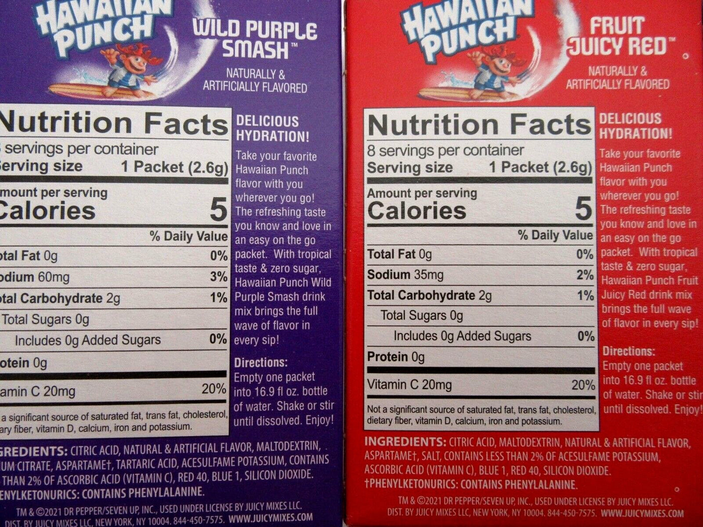 Hawaiian Punch 4 Box Variety ~ Sugar Free ~ Drink Mix ~ Lot of 4